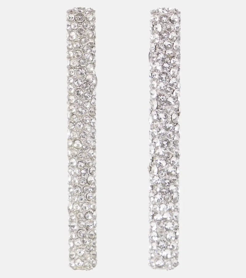 Alexander McQueen T-Bar crystal-embellished drop earrings