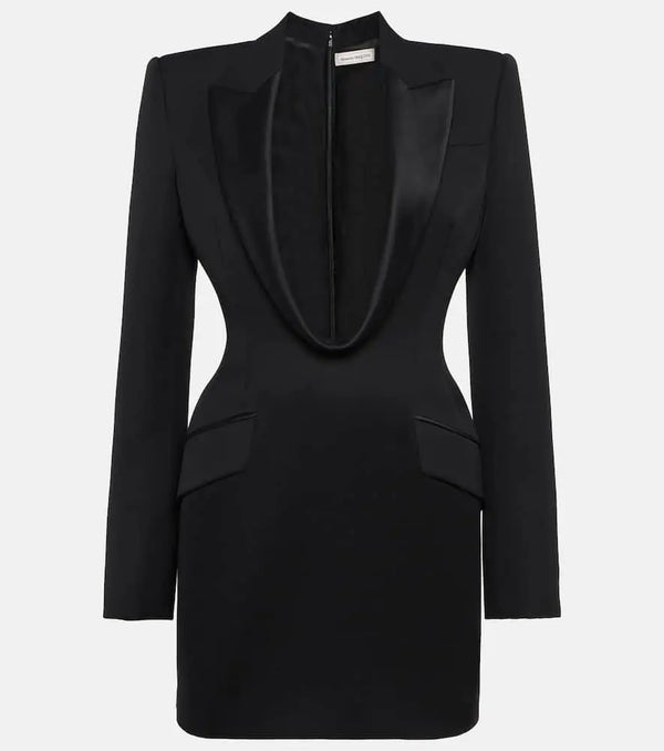 Alexander McQueen Wool tuxedo minidress | LYBSTORE