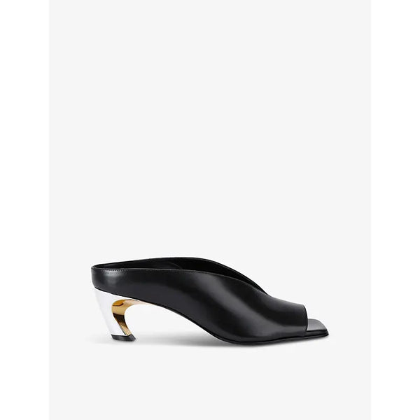 Alexander Mcqueen Armadillo square-toe leather heeled mules