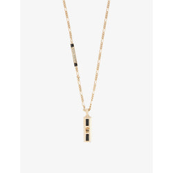 Alexander Mcqueen Brand-plaque brass necklace