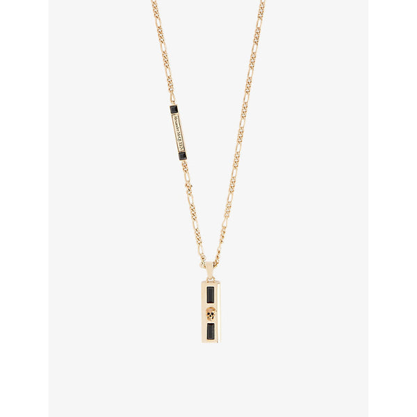 Alexander Mcqueen Brand-plaque brass necklace | LYBSTORE