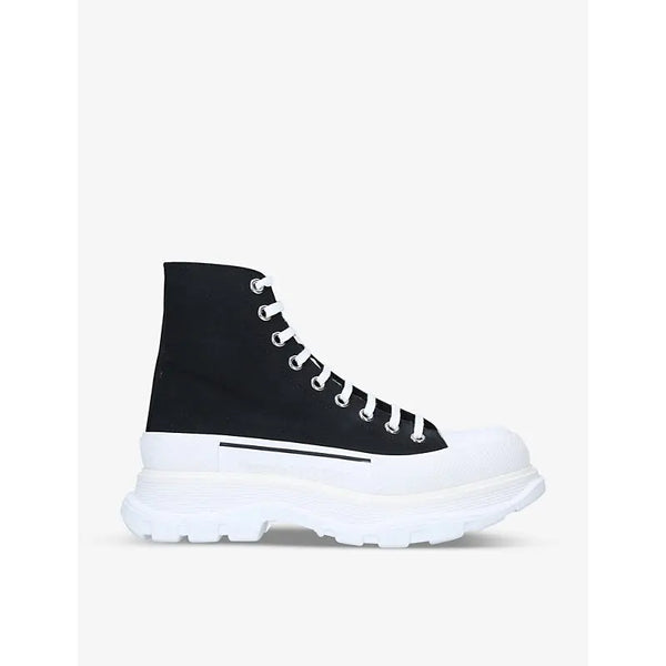 Alexander Mcqueen Men's Tread high-top cotton-canvas trainers