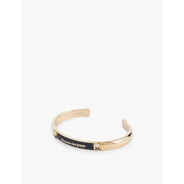  Alexander Mcqueen Skull-embellished open brass cuff