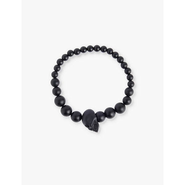 Alexander Mcqueen Skull onyx beaded bracelet