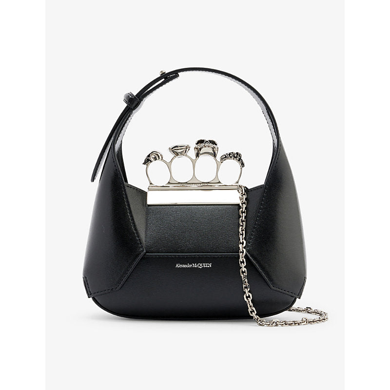 Womens Alexander Mcqueen The Jewelled Hobo mini leather hobo bag