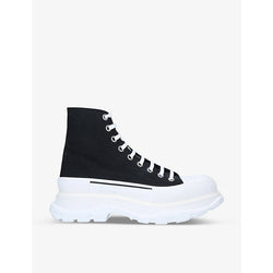 Mens Alexander Mcqueen Men's Tread high-top cotton-canvas trainers