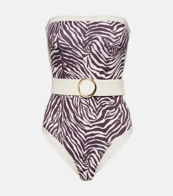 Alexandra Miro Whitney zebra-print swimsuit