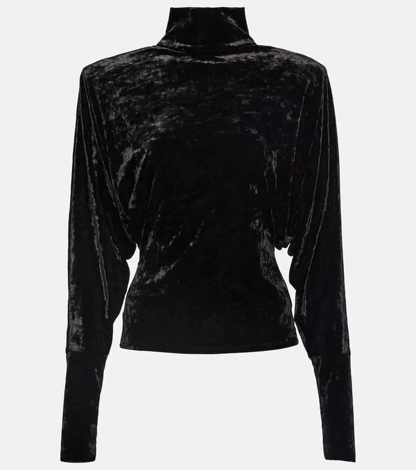 Alexandre Vauthier Draped velvet top | LYBSTORE