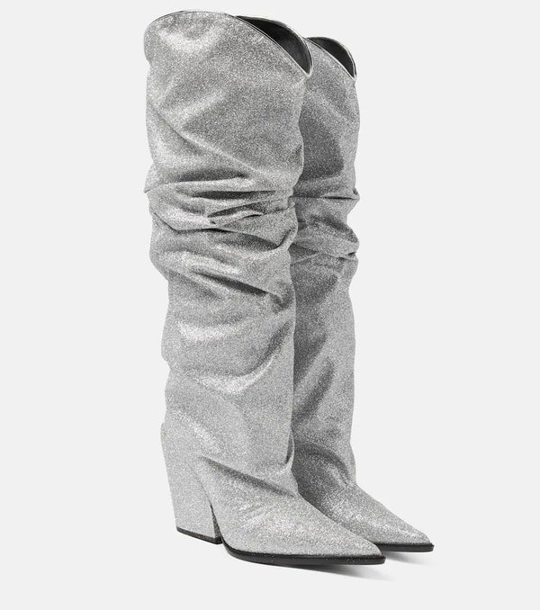 Alexandre Vauthier Glitter knee-high boots | LYBSTORE