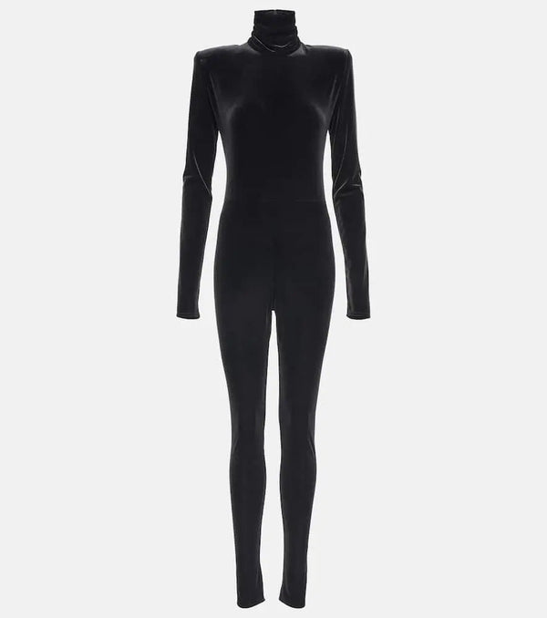 Alexandre Vauthier Turtleneck velvet jumpsuit