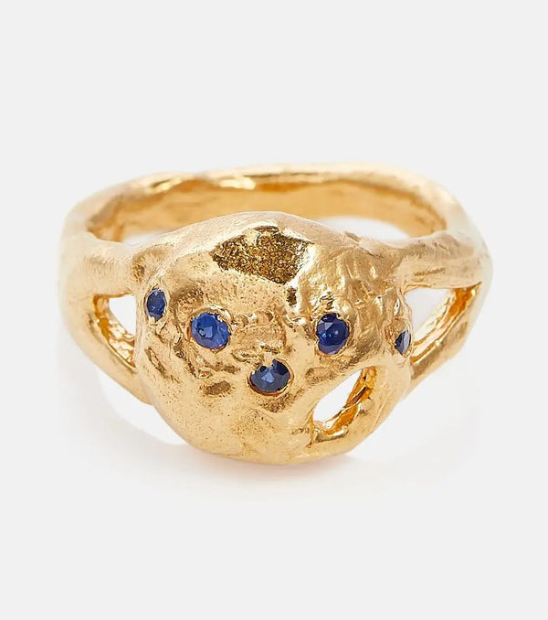 Alighieri The Sapphire's Patch 24kt gold-plated ring with sapphires | LYBSTORE