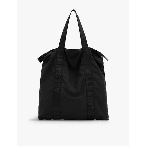 Allsaints Afan logo-patch leather tote bag