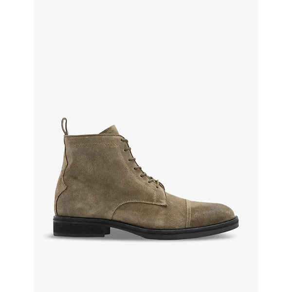 Allsaints Drago logo-embossed lace-up suede boots