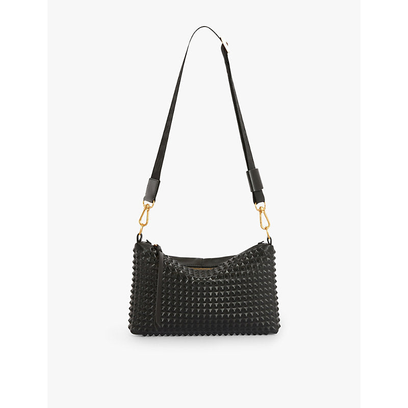 Allsaints Eve stud-embellished leather cross-body bag | LYBSTORE