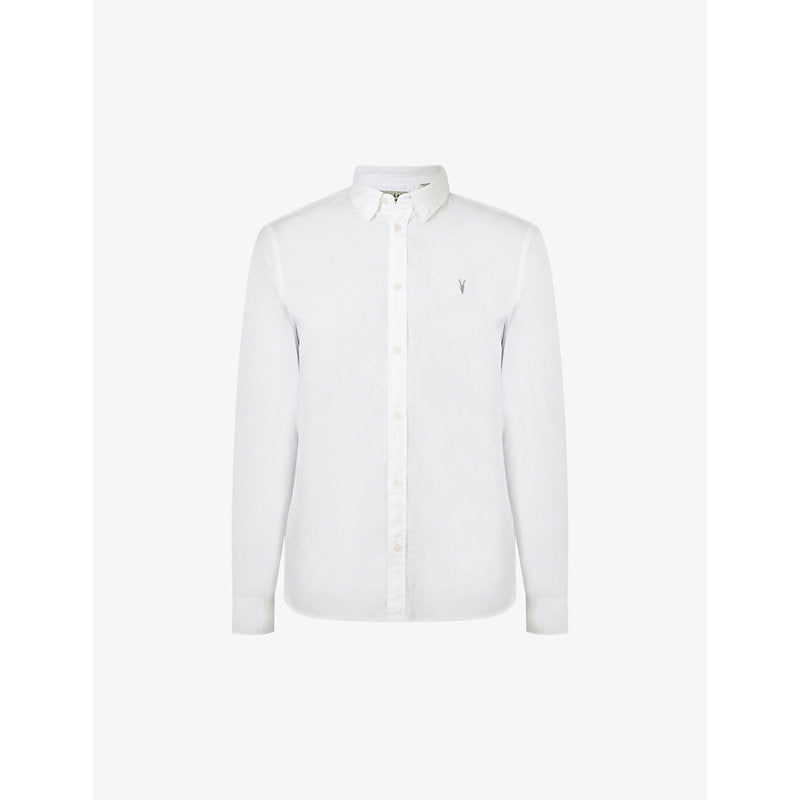 Allsaints Hawthorne slim-fit stretch-cotton shirt | LYBSTORE