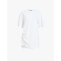 Allsaints Naenia short-sleeve drawcord organic-cotton mini dress | LYBSTORE