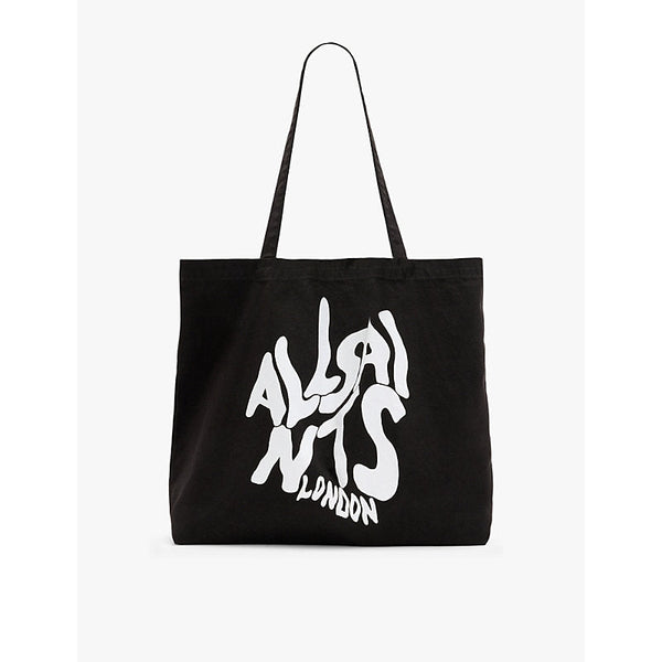 Allsaints Orlando brand-print organic cotton-blend tote bag