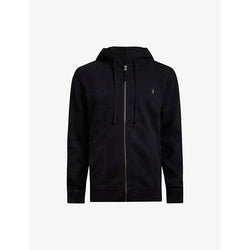 Mens Allsaints Raven logo-embroidered zip-up organic-cotton hoody