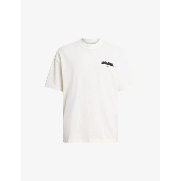 Mens Allsaints Redact embroidered-box organic-cotton T-shirt