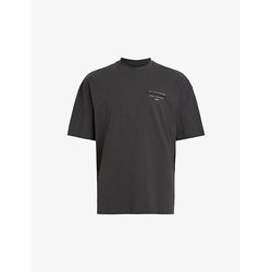 Mens Allsaints Redact embroidered-box organic-cotton T-shirt