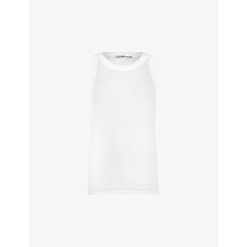 Allsaints Rina round-neck sleeveless stretch-woven tank | LYBSTORE