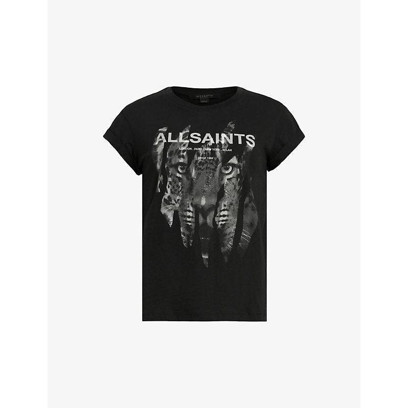 Womens Allsaints Riproar Anna graphic-print organic-cotton T-shirt