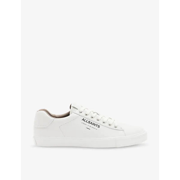 Allsaints Underground logo-print leather low-top trainers