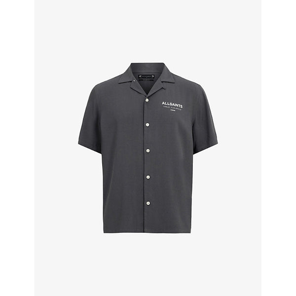 Allsaints Underground logo-print relaxed-fit woven shirt