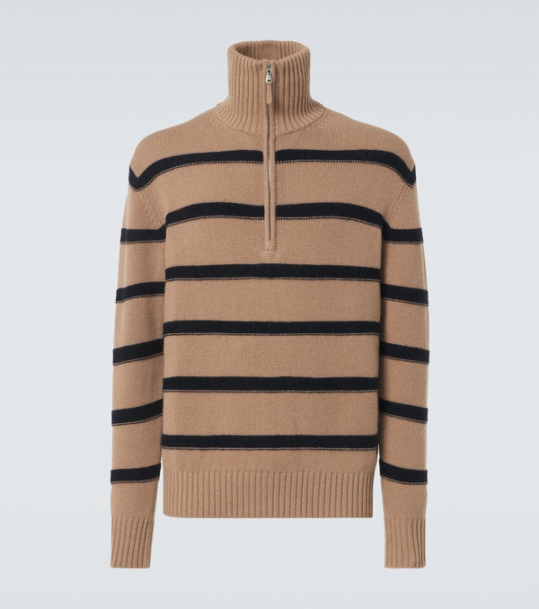 Allude Wool and cashmere half-zip sweater