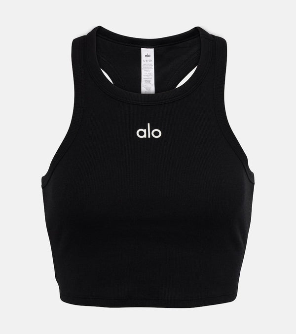 Alo Yoga Aspire cropped cotton-blend tank top