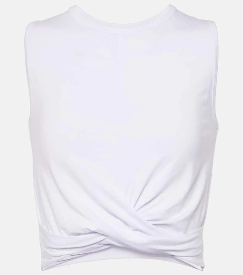 Alo Yoga Cover draped jersey crop top | LYBSTORE