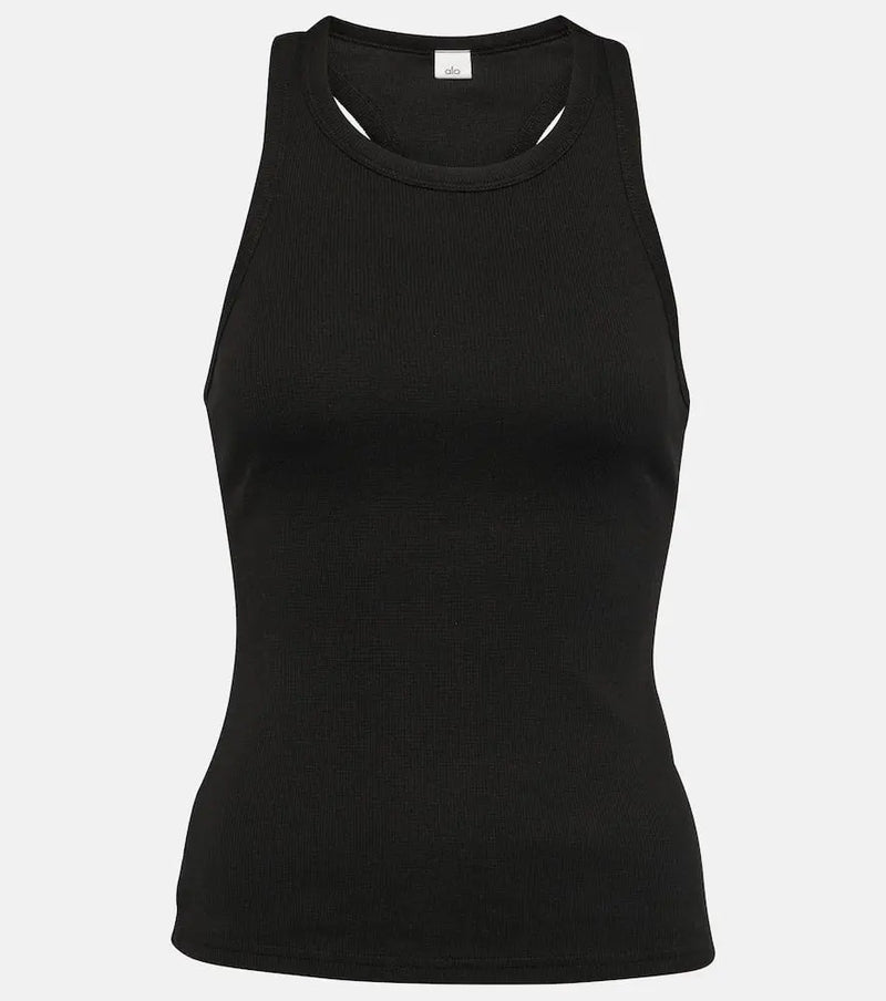 Alo Yoga Devoted ribbed-knit cotton-blend tank top