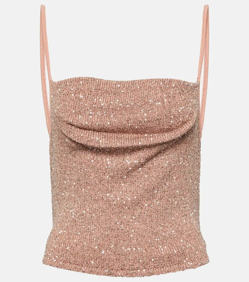 Altuzarra Diaplo metallic knit crop top | LYBSTORE