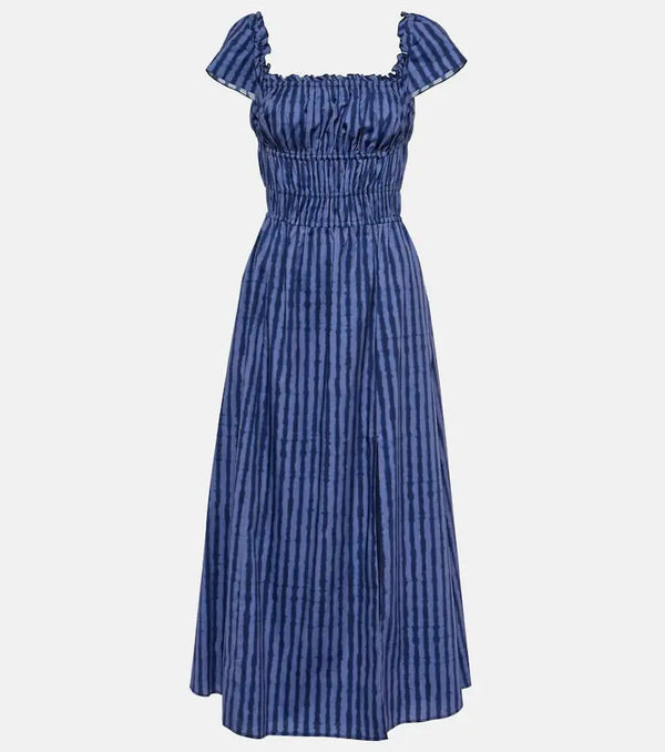 Altuzarra Ruched cotton-blend midi dress | LYBSTORE