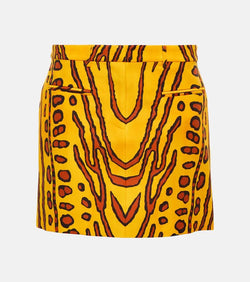 Altuzarra Zola printed linen-blend miniskirt | LYBSTORE