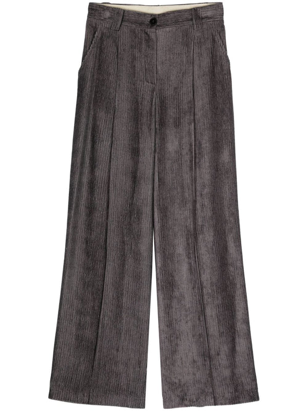 Alysi Velvet Wide Leg Trousers