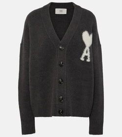 Ami Paris Ami De Caur alpaca-blend cardigan | LYBSTORE