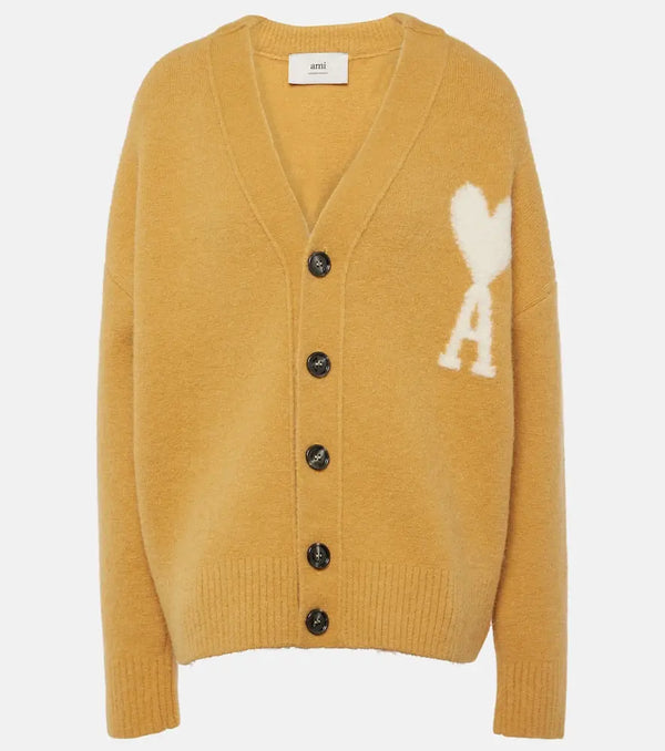 Ami Paris Ami De Coeur wool-blend cardigan | LYBSTORE