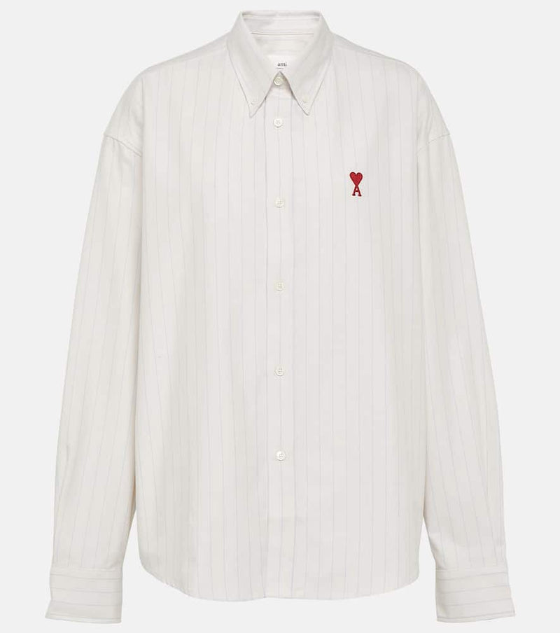 Ami Paris Ami de Caur striped cotton shirt