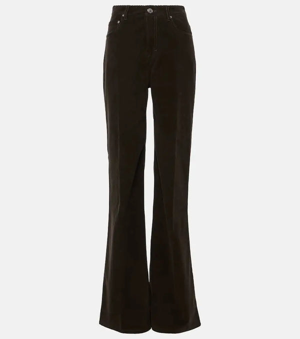 Ami Paris High-rise cotton corduroy flared pants