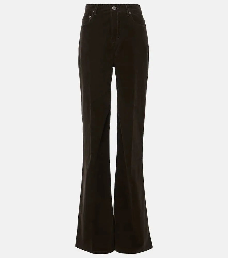 Ami Paris High-rise cotton corduroy flared pants