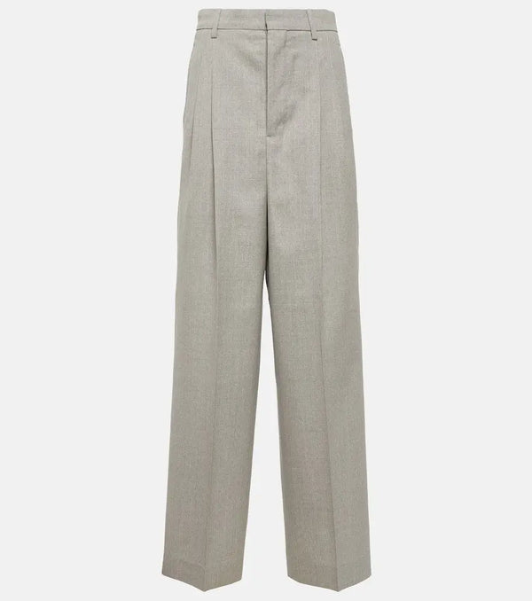 Ami Paris High-rise wool wide-leg pants | LYBSTORE