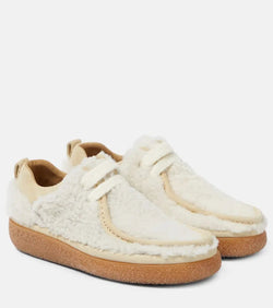 Ami Paris Lace-up shearling loafers | LYBSTORE