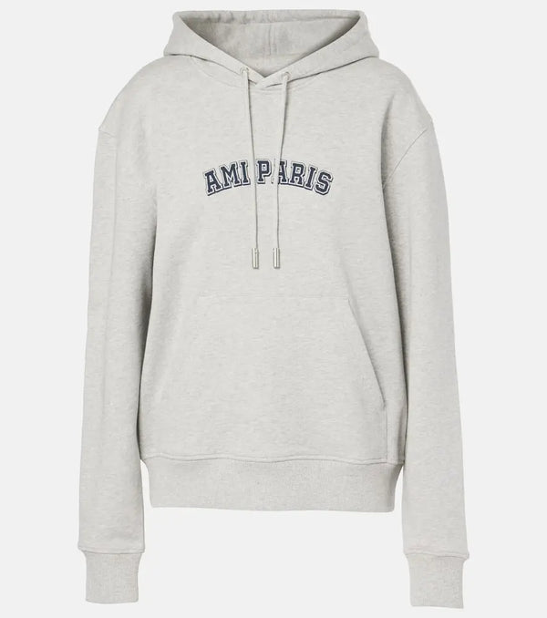 Ami Paris Logo cotton jersey hoodie | LYBSTORE