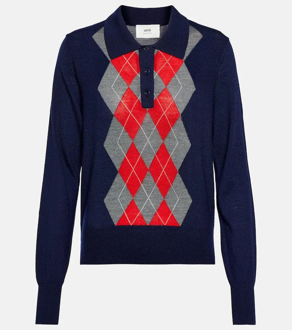 Ami Paris Patterned wool sweater | LYBSTORE