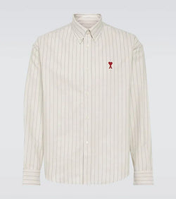 Ami Paris Striped cotton Oxford shirt | LYBSTORE