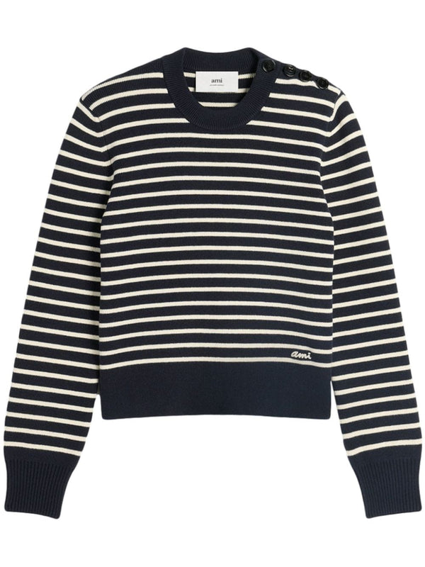 Ami Paris Wool And Cotton Blend Sailor Sweater