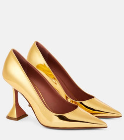 Amina Muaddi Ami mirrored leather pumps | LYBSTORE