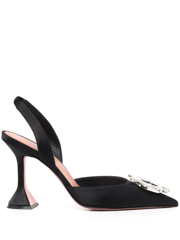 Amina Muaddi Begum Satin Slingback Pumps