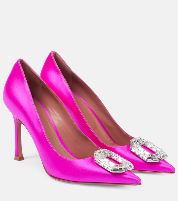 Amina Muaddi Camelia satin pumps